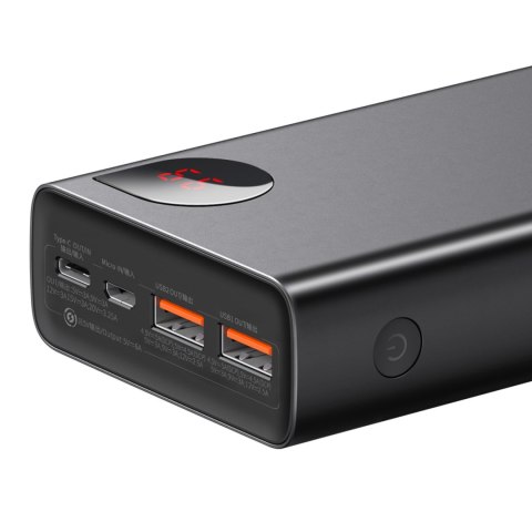 Powerbank 20000mAh Adaman Metal 65W z kablem USB-C 60W 50cm - czarny Powerbank 20000mAh Adaman Metal 65W z kablem USB-C 60W 50cm - czarny