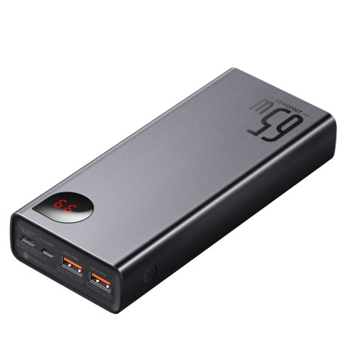 Powerbank 20000mAh Adaman Metal 65W z kablem USB-C 60W 50cm - czarny Powerbank 20000mAh Adaman Metal 65W z kablem USB-C 60W 50cm - czarny