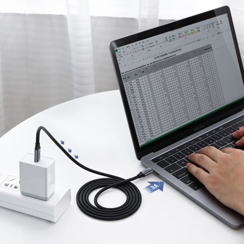 Kabel przewód USB-C 3.1 - USB-C 3.1 1.5m - szary Kabel przewód USB-C 3.1 - USB-C 3.1 1.5m - szary