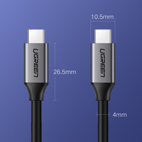 Kabel przewód USB-C 3.1 - USB-C 3.1 1.5m - szary Kabel przewód USB-C 3.1 - USB-C 3.1 1.5m - szary