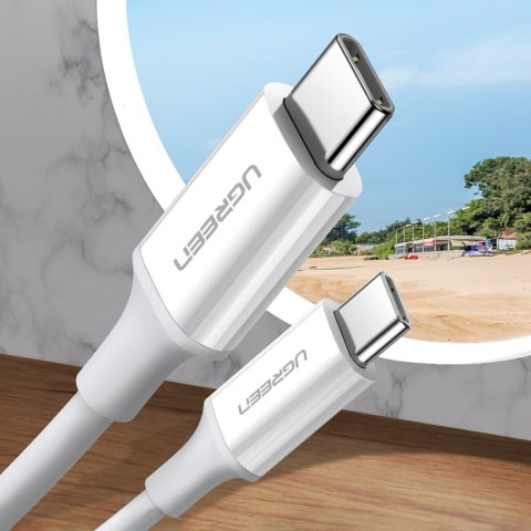 Kabel przewód USB-C - USB-C PD QC AFC 0.5m - biały Kabel przewód USB-C - USB-C PD QC AFC 0.5m - biały