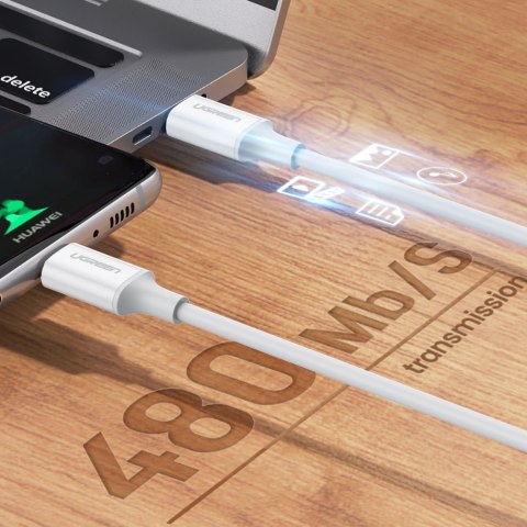 Kabel przewód USB-C - USB-C PD QC AFC 0.5m - biały Kabel przewód USB-C - USB-C PD QC AFC 0.5m - biały