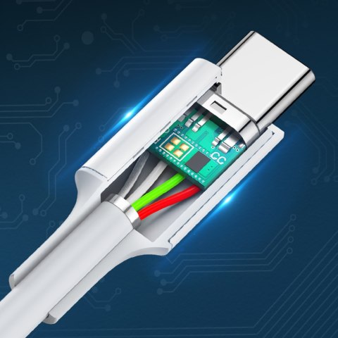 Kabel przewód USB-C - USB-C PD QC AFC 0.5m - biały Kabel przewód USB-C - USB-C PD QC AFC 0.5m - biały
