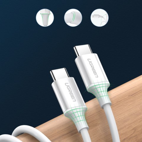 Kabel przewód USB-C - USB-C PD QC AFC 0.5m - biały Kabel przewód USB-C - USB-C PD QC AFC 0.5m - biały