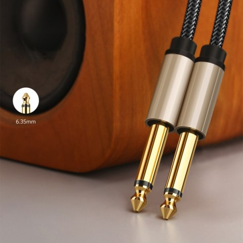 Kabel przewód audio AV128 mono TS jack 6.35mm 5m - szary Kabel przewód audio AV128 mono TS jack 6.35mm 5m - szary