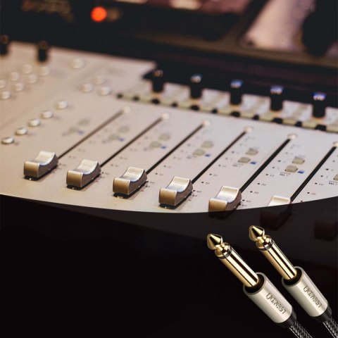 Kabel przewód audio AV128 mono TS jack 6.35mm 5m - szary Kabel przewód audio AV128 mono TS jack 6.35mm 5m - szary