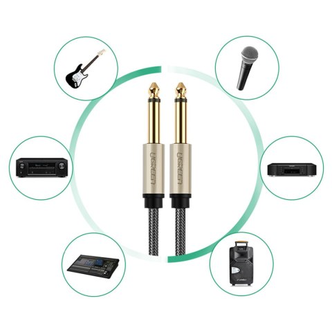 Kabel przewód audio AV128 mono TS jack 6.35mm 5m - szary Kabel przewód audio AV128 mono TS jack 6.35mm 5m - szary