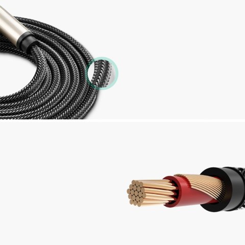 Kabel przewód audio AV128 mono TS jack 6.35mm 5m - szary Kabel przewód audio AV128 mono TS jack 6.35mm 5m - szary