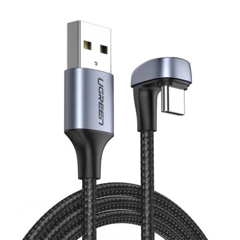 Kątowy kabel przewód dla graczy USB - USB-C Quick Charge AFC FCP 3A 18W - szary Kątowy kabel przewód dla graczy USB - USB-C Quick Charge AFC FCP 3A 18W - szary