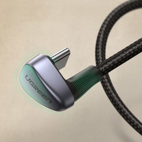 Kątowy kabel przewód dla graczy USB - USB-C Quick Charge AFC FCP 3A 18W - szary Kątowy kabel przewód dla graczy USB - USB-C Quick Charge AFC FCP 3A 18W - szary