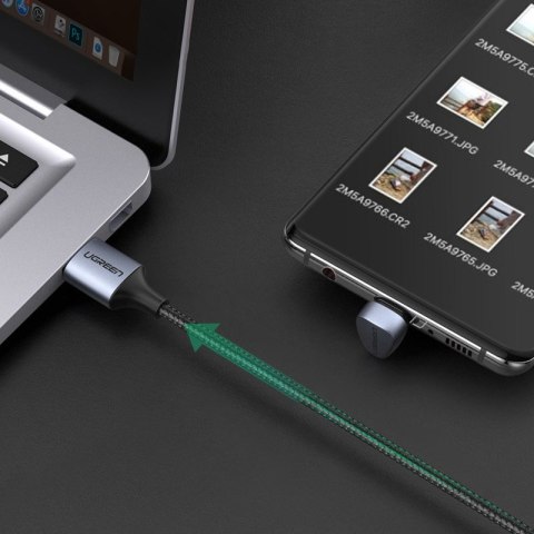 Kątowy kabel przewód dla graczy USB - USB-C Quick Charge AFC FCP 3A 18W - szary Kątowy kabel przewód dla graczy USB - USB-C Quick Charge AFC FCP 3A 18W - szary
