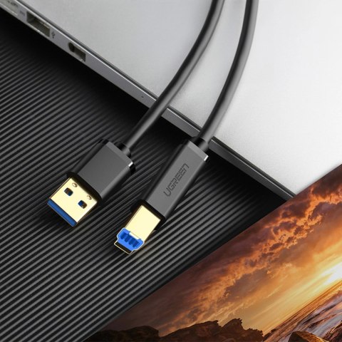 Kabel przewód do drukarki USB-A 3.0 - USB-B 5Gbps 1m - czarny Kabel przewód do drukarki USB-A 3.0 - USB-B 5Gbps 1m - czarny