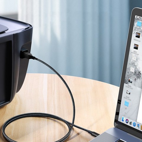 Kabel przewód do drukarki USB-C - USB-B 2m - czarny Kabel przewód do drukarki USB-C - USB-B 2m - czarny