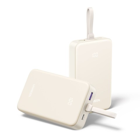 Powerbank 20000mAh 22.5W USB-C USB-A wbudowany kabel USB-C - biały Powerbank 20000mAh 22.5W USB-C USB-A wbudowany kabel USB-C - biały