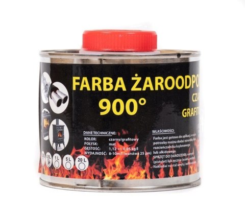 Farba 5L Kominkowa Lakier Żaroodporna do Kominków Grafitowa Trwała 900c Farba 5L Kominkowa Lakier Żaroodporna do Kominków Grafitowa Trwała 900c