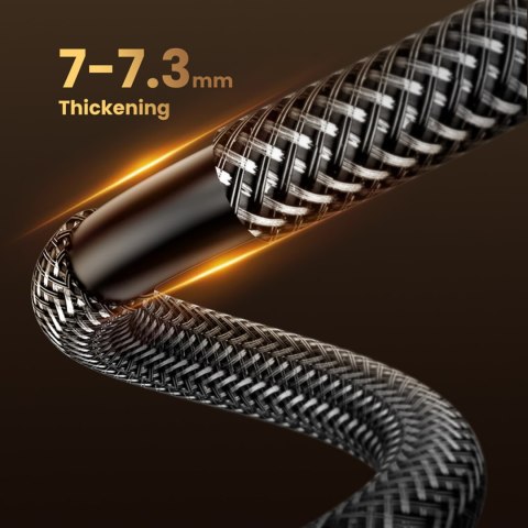 Kabel przewód HDMI 2.1 8K certyfikowany 5 m - szary Kabel przewód HDMI 2.1 8K certyfikowany 5 m - szary