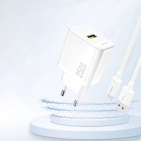Ładowarka sieciowa GaN 25W USB-A - biała Ładowarka sieciowa GaN 25W USB-A - biała