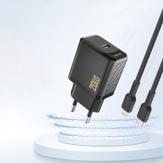Ładowarka sieciowa PD20W GaN USB-C - czarna