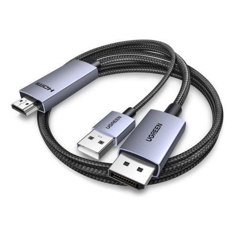 Kabel kierunkowy HDMI - DisplayPort 4K 60Hz 2m - szary Kabel kierunkowy HDMI - DisplayPort 4K 60Hz 2m - szary