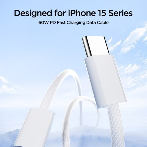 Kabel przewód Ben Series USB-C 60W 1 m - biały Kabel przewód Ben Series USB-C 60W 1 m - biały