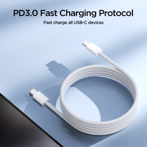 Kabel przewód Ben Series USB-C 60W 1 m - biały Kabel przewód Ben Series USB-C 60W 1 m - biały
