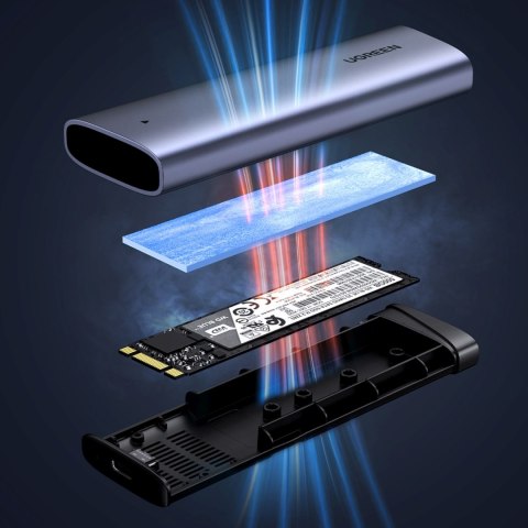 Obudowa na dysk M.2 NVMe PCIe SSD - srebrna Obudowa na dysk M.2 NVMe PCIe SSD - srebrna