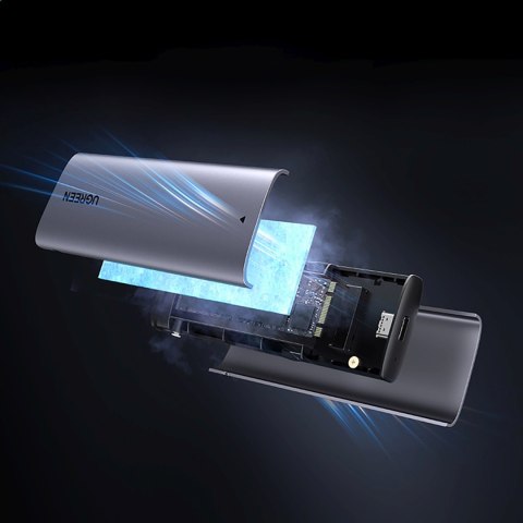 Obudowa na dysk M.2 NVMe/SATA SSD - srebrna Obudowa na dysk M.2 NVMe/SATA SSD - srebrna