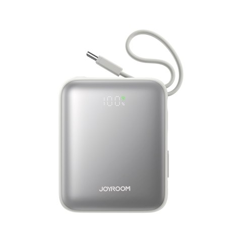 Powerbank 10000mAh 22.5W z wbudowanymi kablami USB-C Lightning - biały Powerbank 10000mAh 22.5W z wbudowanymi kablami USB-C Lightning - biały
