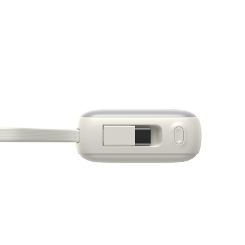 Powerbank 10000mAh 22.5W z wbudowanymi kablami USB-C Lightning - biały Powerbank 10000mAh 22.5W z wbudowanymi kablami USB-C Lightning - biały