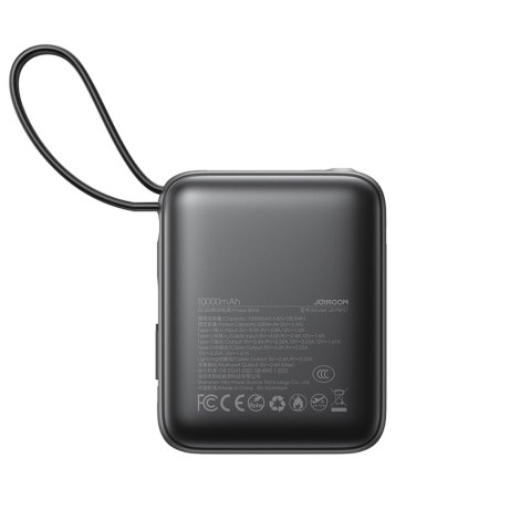 Powerbank 10000mAh 22.5W z wbudowanymi kablami USB-C Lightning - czarny Powerbank 10000mAh 22.5W z wbudowanymi kablami USB-C Lightning - czarny