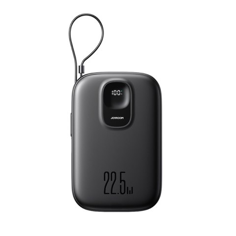 Powerbank 10000mAh z wbudowanym kablem 22.5 iPhone Lightning USB-C 0.25 cm - czarny Powerbank 10000mAh z wbudowanym kablem 22.5 iPhone Lightning USB-C 0.25 cm - czarny