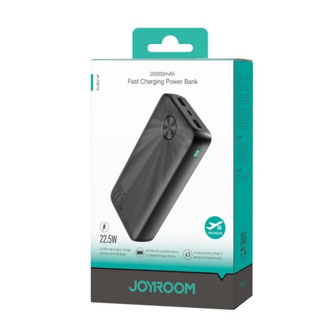 Powerbank 20000mAh USB-C USB-A 22.5W - czarny Powerbank 20000mAh USB-C USB-A 22.5W - czarny