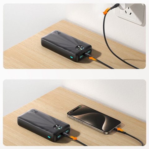 Powerbank 20000mAh USB-C USB-A 22.5W - czarny Powerbank 20000mAh USB-C USB-A 22.5W - czarny