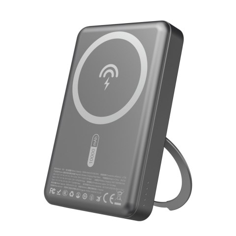 Powerbank K28 10000mAh z MagSafe z metalową obudową i podstawką PD 22.5W - szary Powerbank K28 10000mAh z MagSafe z metalową obudową i podstawką PD 22.5W - szary