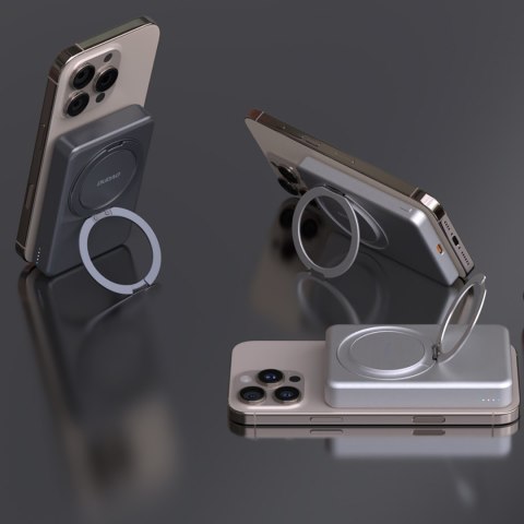 Powerbank K28 10000mAh z MagSafe z metalową obudową i podstawką PD 22.5W - szary Powerbank K28 10000mAh z MagSafe z metalową obudową i podstawką PD 22.5W - szary