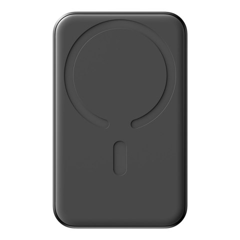 Powerbank indukcyjny 5000mAh USB-A USB-C 20W z kablem USB-C - czarny Powerbank indukcyjny 5000mAh USB-A USB-C 20W z kablem USB-C - czarny
