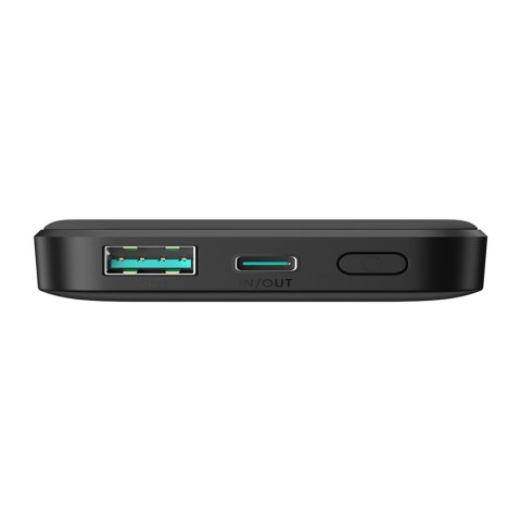 Powerbank indukcyjny 5000mAh USB-A USB-C 20W z kablem USB-C - czarny Powerbank indukcyjny 5000mAh USB-A USB-C 20W z kablem USB-C - czarny